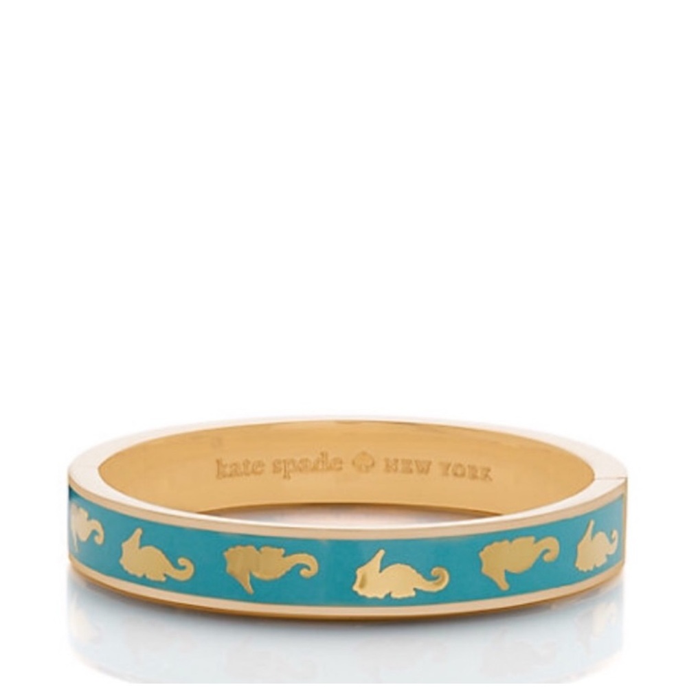 Kate Spade  Everything’s Going Swimmingly Hinged Idiom Seahorse Bangle